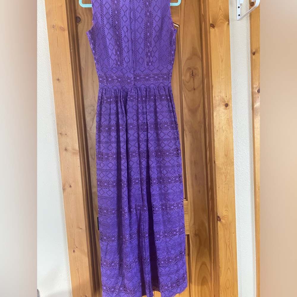 Purple Lace Strapless Dress